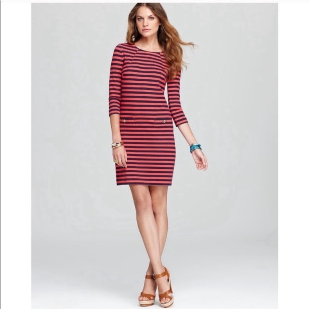 Lilly Pulitzer Charlene Striped Navy/Red Shirt Dress